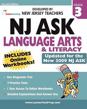 Paperback Nj Ask Practice Tests And Online Workbooks: Language Arts Literacy Grade 3, Second Edition: Developed By Expert New Jersey Teachers Book