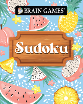 Paperback Brain Games - Take-Along - Sudoku Summer-Themed Fruit Design Portable Variety Puzzle Book