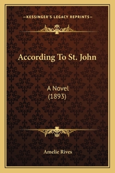 Paperback According To St. John: A Novel (1893) Book