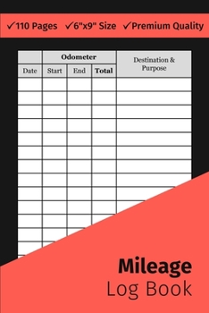 Mileage Log Book: 3 Year Tax Log (with Space for Over 1200 Trips) with BONUS Notes Pages for Additional Info. & References (Mileage Log Book for Taxes)