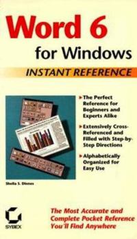 Paperback Word 6 for Windows Instant Reference (Sybex Instant Reference Series) Book