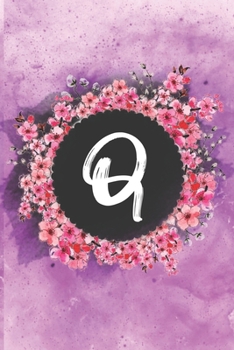 Cherry blossom flowers letter Q journal: Personalized Monogram Initial Q with pretty colorful watercolor pink floral sakura for women & girls || birthday gift idea