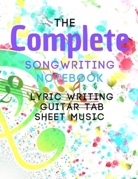Paperback Songwriting Notebook: Music Journal mix of lyric paper sheet and guitar tab Book