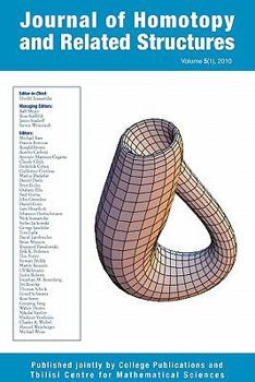 Paperback Journal of Homotopy and Related Structures 5(1) Book