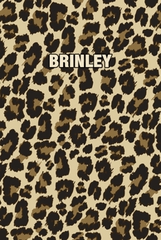 Paperback Brinley: Personalized Notebook - Leopard Print Notebook (Animal Pattern). Blank College Ruled (Lined) Journal for Notes, Journa Book