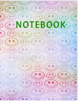 Paperback Notebook: College Ruled Notebook - Rainbow Smiley Face Large (8.5 x 11 inches) - 140 Pages Book