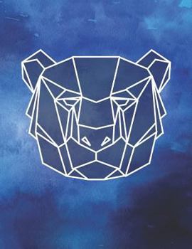 Notebook: Geometric Bear Watercolor College Ruled Line Paper 8.5"x11" Composition Note Book 100 Sheets (200 Pages)