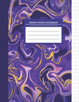 Paperback Graph Composition Notebook: Abstract Marble Graphing Notebook 1 cm Square Graph Paper Quad Ruled Notebook Graph Composition Book Science & Math No Book
