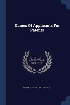 Paperback Names Of Applicants For Patents Book