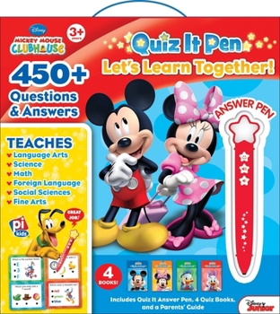 Paperback Disney - Mickey and Minnie Mouse Quiz It Pen Let's Learn Together Set - PI Kids Book