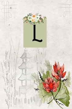 Paperback L: : Monogrammed Initial Floral lined 6x9 Paperback Notebook Journal Pretty Diary for Women Girls Teens Gift Giving Book