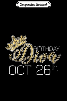 Paperback Composition Notebook: Birthday Diva October 9th Libra Pride Journal/Notebook Blank Lined Ruled 6x9 100 Pages Book