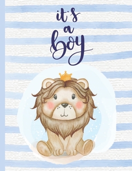 Welcome Baby boy: it's a boy /  Welcome Sign In Wishes for Baby and Advice for Parents Blue Stripes / Baby boy Shower Guest Book with Gifts Log Keepsake