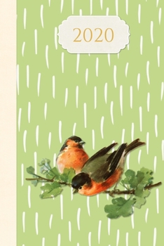 2020 Journal Planner: Birds Green  | 12 Months Week to page 150 pages 6x9 with plenty of Journal space - Contacts - Password - Birthday lists (2020 weekly planner organizer diary journal)