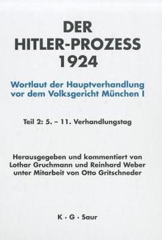 Hardcover Hitler-Prozeß 1924 Tl.2 [German] Book