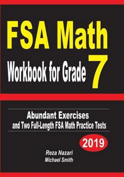 Paperback FSA Math Workbook for Grade 7: Abundant Exercises and Two Full-Length FSA Math Practice Tests Book