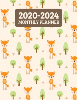 2020-2024 Monthly Planner: Five Year 60 Month Calendar Scheduler Diary for 5 Years With Notes - Fox Foxes (8.5"x11")