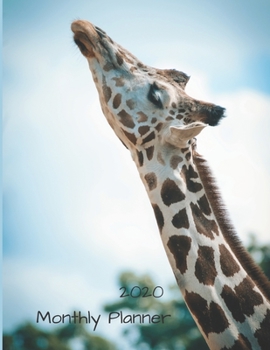 Paperback 2020 Monthly Planner with Giraffe Design 8 1/2" x 11" Book