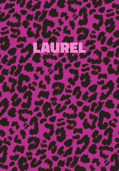 Paperback Laurel: Personalized Pink Leopard Print Notebook (Animal Skin Pattern). College Ruled (Lined) Journal for Notes, Diary, Journa Book