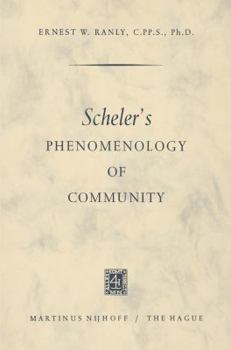 Paperback Scheler's Phenomenology of Community Book