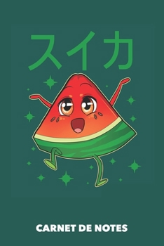 Carnet de Notes: Pastèque de Kawaii A5 pointillé / grille de points - 120 pages pour les gens à la mode (vert océanique) (French Edition)
