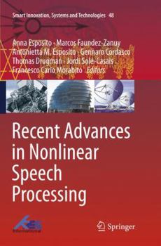 Paperback Recent Advances in Nonlinear Speech Processing Book