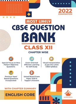 Paperback Most Likely Question Bank - English Core: CBSE Class 12 for 2022 Examination Book