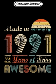 Composition Notebook: Vintage 1993 Made in 1993 26th birthday Gift Retro Cassette  Journal/Notebook Blank Lined Ruled 6x9 100 Pages