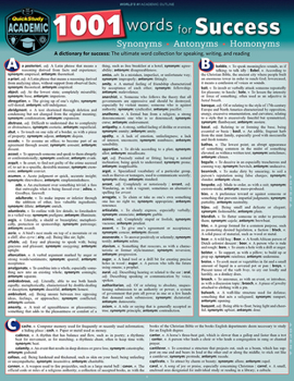 1001 Words for Success - Synonyms, Antonyms  Homonyms: a QuickStudy Laminated Reference Guide