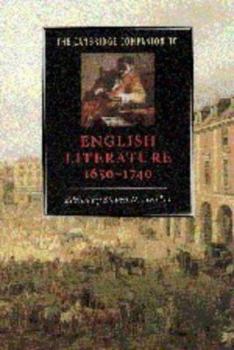 Hardcover The Cambridge Companion to English Literature, 1650–1740 (Cambridge Companions to Literature) Book