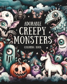 Paperback Adorable Creepy Monsters Coloring Book: For Adults, Teens, Kids Ages 8-12. Cute Mystery, Fantasy, Mystical, Horror Creatures & Christmas Gifts Book