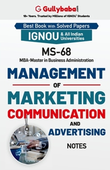 Paperback MS-68 Management of Marketing Communication and Advertising Book