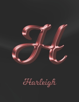 Harleigh: 1 Year Weekly Planner with Note Pages (12 Months) | Black Marble Rose Gold Pink Effect Letter H | 2020 - 2021 | Week Planning | Monthly ... | Plan Each Day, Set Goals & Get Stuff Done