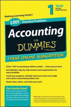 Paperback 1,001 Accounting Practice Problems for Dummies Access Code Card (1-Year Subscription) Book