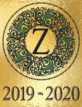 Paperback Weekly Planner Initial Monogram "Z" September 2019 - December 2020: Personalized 16-Month Large Print Letter-Sized Schedule Organizer by Week for Teac [Large Print] Book