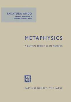 Paperback Metaphysics: A Critical Survey of Its Meaning Book