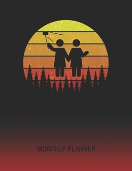 Monthly Planner: Selfie Stick | 2 Year Planning for Jan 2020 to Dec 2021 | Retro Vintage Sunset Cover | January 20 - December 21 | Planning Organizer ... | Plan Days, Set Goals & Get Stuff Done
