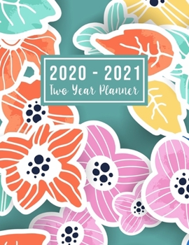 Paperback 2020-2021 Two Year Planner: 2020-2021 see it bigger planner - Colorful Floral Cover 24 Months Agenda Planner with Holiday from Jan 2020 - Dec 2021 Book