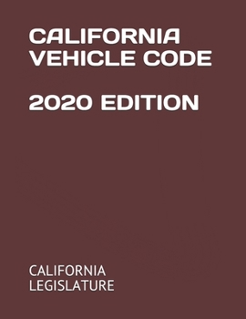 Paperback California Vehicle Code 2020 Edition Book
