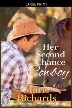 Paperback Her Second Chance Cowboy [Large Print] Book