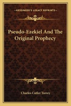 Paperback Pseudo-Ezekiel And The Original Prophecy Book