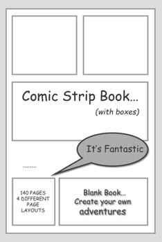 Paperback Comic Strip Book - with boxes.: 1 Blank comic book lets you create your own fantastic comic characters and adventures. Draw comic stories. Plain comic Book