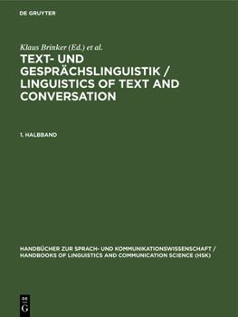 Hardcover Text- Und Gesprächslinguistik 1. Halbband [German] Book
