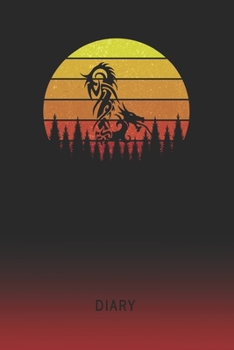 Diary: Blank Dragon Tattoo Personal Writing Memoir Old School Retro Vintage Sunset 80s Cover Daily Journaling for Writers & Journalists Productivity Note Taking Logbook Plan, Set Goals & Write about y