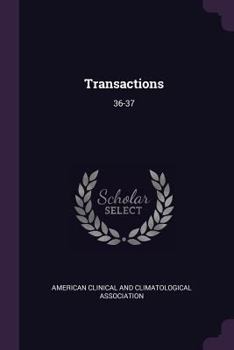Paperback Transactions: 36-37 Book