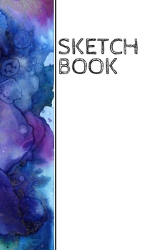 Paperback Sketch Book: Blue/purple wrap around design sketchbook: 90 blank pages Book