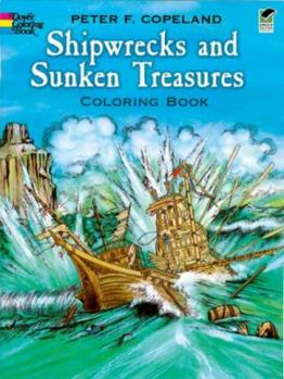 Paperback Shipwrecks and Sunken Treasures Coloring Book