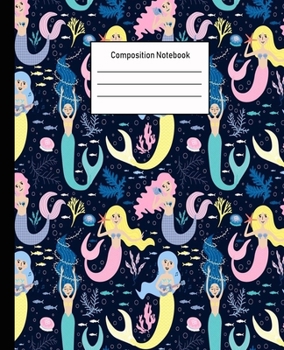 Paperback Composition Notebook: Mermaid Wide Ruled Blank Lined Cute Notebooks for Girls Teens Kids School Writing Notes Journal -100 Pages - 7.5 x 9.2 Book