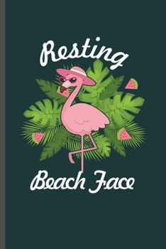 Paperback Resting Beach Face: Cool Animated Animal Design Blank Journal For Beach Lover Family Gift (6"x9") Dot Grid Notebook to write in Book