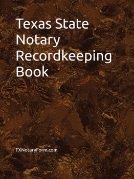 Paperback Texas State Notary Recordkeeping Book